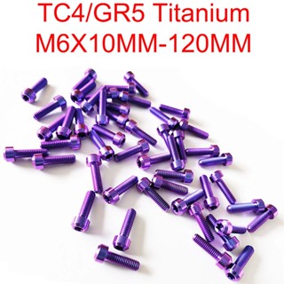 Tc4/gr5 สกรูหัวคอลัมน์ไทเทเนียม M6X10 มม.-120 มม. ด้านในหกเหลี่ยม สําหรับจักรยานยนต์