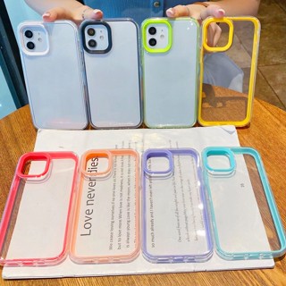 สําหรับ iPhone 14 Pro Max / 14 Plus เคสกันกระแทก สีมาการอง + เคสซิลิโคน TPU ใส