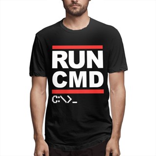 เสื้อยืดแขนสั้นลําลอง คอกลม ขนาดใหญ่ พิมพ์ลายโปรแกรมเมอร์ LJX Run Cmd Geek Nerd Series คุณภาพสูง สไตล์สตรีท สําหรับ_02