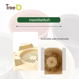 GlobalHouse Tree O กระถางต้นไม้ รุ่น PY-2007WT ขนาด 27 x 27 x 18.5 ซม. (12นิ้ว) สีขาว สินค้าของแท้คุณภาพดี