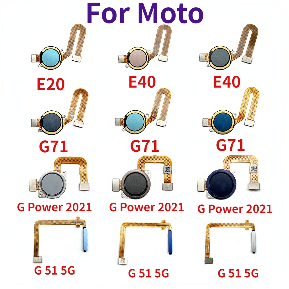 สําหรับ Motorola Moto E20 E40 G51 5G G71 G Power 2021 เซ็นเซอร์ลายนิ้วมือ Home Return Key เมนูปุ่ม Flex Ribbon Cable