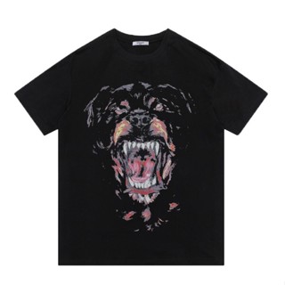 ️ unisex Loose Black Rottweiler Dog Head Print Cotton Casual Short Sleeve T-Shirt_04