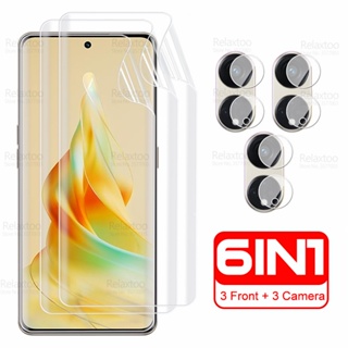 6in1 ฟิล์มไฮโดรเจลนิ่ม กันรอยหน้าจอกล้อง สําหรับ Oppo Reno8 T 5G Reno 8T 4G 8 T Reno8T CPH2505 CPH2481