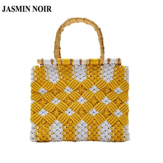 Jasmin NOIR กระเป๋าถือถักสาน ลายดอกไม้น่ารัก สําหรับผู้หญิง