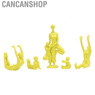 Cancanshop 5 Pcs Yoga Statue Decor Resin Parent Child Yoga Pose Sculpture Statue Set Ornament for Home Decoration Zen Room