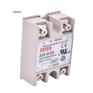 [HBMR] รีเลย์โซลิดสเตท SSR 40A พร้อมธงป้องกัน SSR-40DA 40A DC AC HL