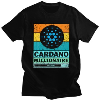 Retro Vintage Cardano Tshirt For Men Short Sleeved T Shirt Trendy Millionaire Ada Bitcoin T-Shirts Pure Cotton Tee_05