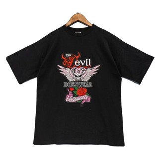 เสื้อยืดโอเวอร์ไซส์เสื้อยืด ผ้าฝ้าย ปักลายหัวกะโหลก Devil Does แฟชั่นฤดูร้อน สําหรับผู้ชายS-3XL_03