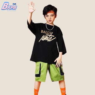 Bxpb- เสื้อยืดแขนสั้น คอกลม ผ้าฝ้าย พิมพ์ลาย ทรงหลวม คุณภาพสูง สไตล์เกาหลี ไซซ์ 110-170