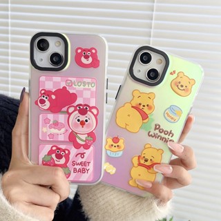 เคสโทรศัพท์มือถือ กันกระแทก ลายหมีสตรอเบอร์รี่ สําหรับ iPhone14 Pro 13 12 11 Pro Max XR Xs Max