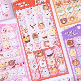 Kawaii สติกเกอร์ ลายโดนัท เค้ก ขนมหวาน น่ารัก สําหรับตกแต่งสมุดภาพ เครื่องเขียน Diy