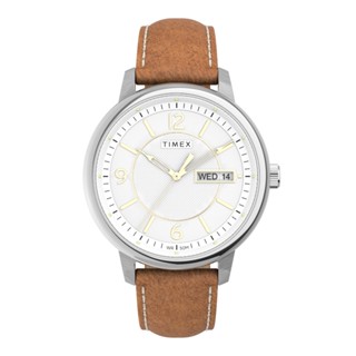 Timex TW2V28900 TREND CHICAGO นาฬิกาข้อมือผู้ชาย สายหนัง สีแทน หน้าปัด 45 มม.