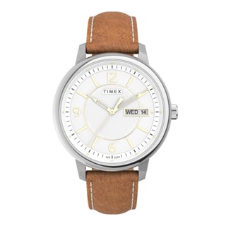 Timex TW2V28900 TREND CHICAGO นาฬิกาข้อมือผู้ชาย สายหนัง สีแทน หน้าปัด 45 มม.