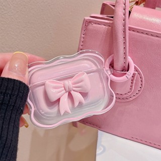 เคสหูฟัง รูปโบว์ สีชมพู สําหรับ Airpods Pro Airpods 3