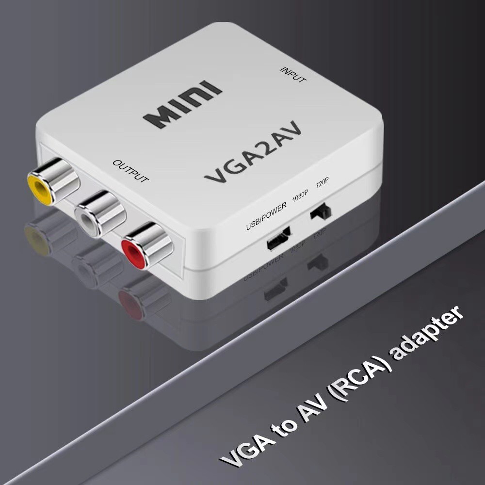 ขายร้อน VGA to AV Mini 1080P AV2VGA Converter PC to TV HD คอมพิวเตอร์ทีวีขายส่ง