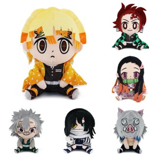 Demon Slayer Anime Plush Toys Figure Kamado Tanjirou Zenitsu Inosuke Kamado Nezuko Cute Cartoon Stuffed Dolls Kids Gifts