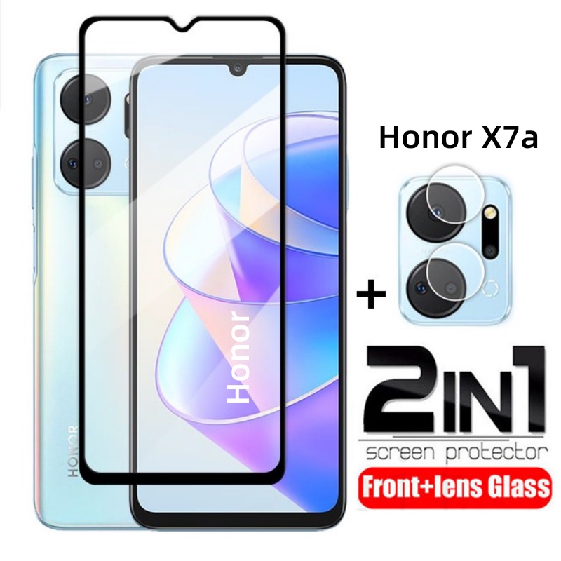 2 in 1 ฟิล์มกระจกนิรภัยกันรอยหน้าจอ HD 9H ป้องกันเลนส์กล้อง ด้านหลัง สําหรับ Huawei Honor X7a X8a X6