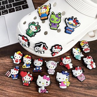 การ์ตูน Hello Kitty Croc Jibbits อะนิเมะแมว Jibits Croc HelloKitty Jibitz Charm สําหรับผู้หญิง รองเท้า อุปกรณ์เสริม จี้รองเท้า หมุดตกแต่ง