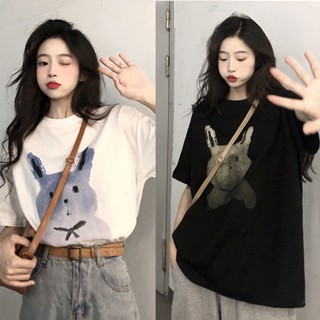 Shein🔥เสื้อยืดผู้หญิงแฟชั่น เสื้อยืดวัยรุ่น oversize คอกลม เสื้อโอเวอร์ไซส์ผู้หญิง ไซส์ใหญ่  XXL 2392