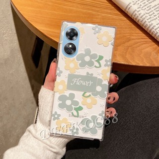 พร้อมส่ง เคสโทรศัพท์มือถือ TPU นิ่ม แบบใส ปิดด้านหลัง ลายดอกไม้สีม่วง สีเขียว สําหรับ OPPO Reno 8 8T Reno8T Reno8 T 5G 4G