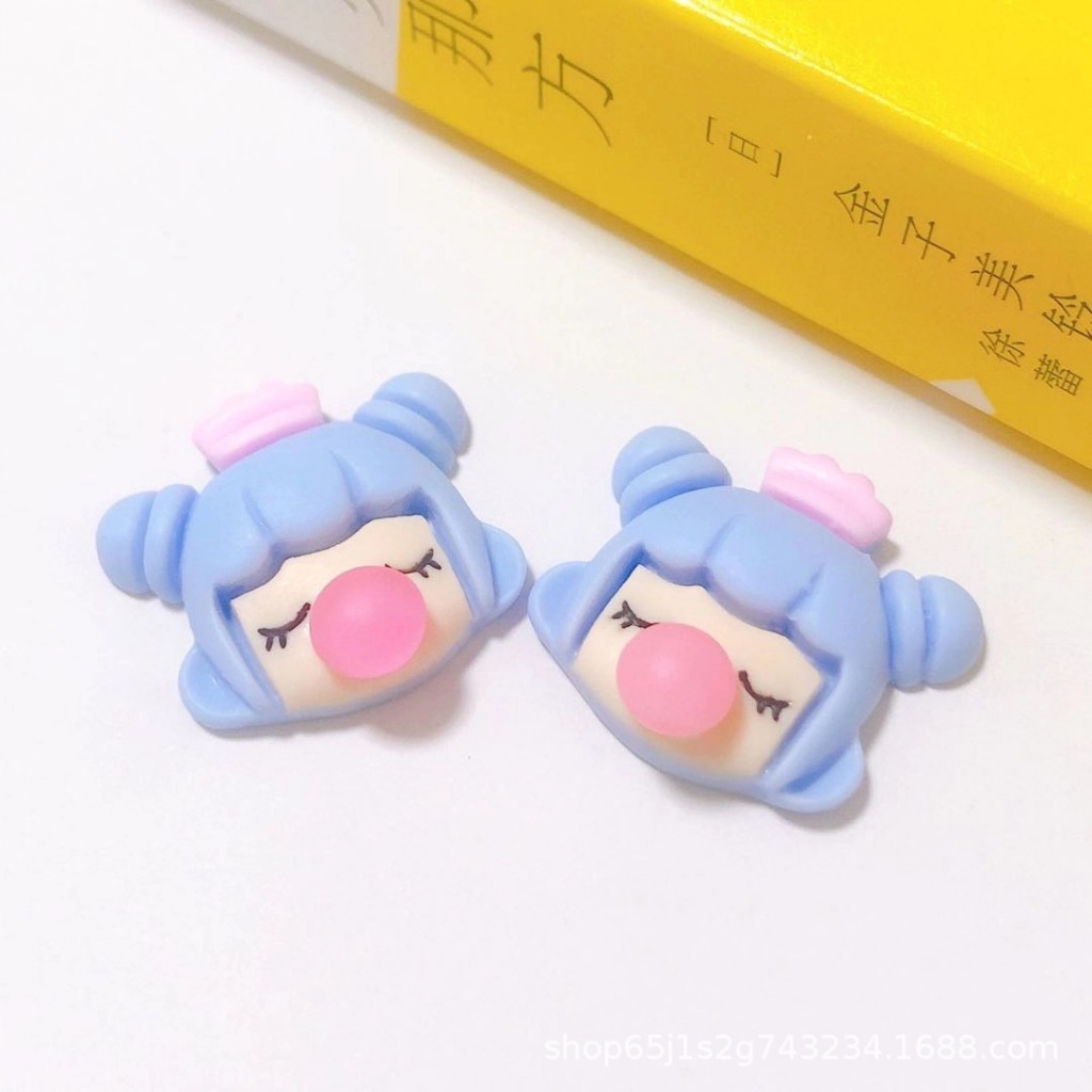 สติกเกอร์เรซิ่น ลายการ์ตูนเด็กผู้หญิงน่ารัก DIY สําหรับติดตกแต่งโทรศัพท์มือถือ กิ๊บติดผม ตู้เย็น