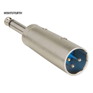 ☼Wt อะแดปเตอร์ปลั๊กเชื่อมต่อไมโครโฟน 3 Pin XLR Male to 1/4 นิ้ว