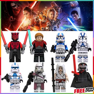 Darth Maul Minifigures Rey Kylo Ren ของเล่นของขวัญวันเกิด Star Wars Obi-Wan Commander Bacara ตุ๊กตามินิฟิกเกอร์