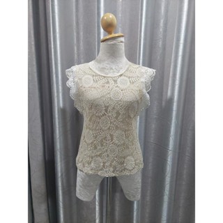 FF000525 เสื้อแฟชั่น สีครีม อก 32 ดึงกว้าง 34 นิ้ว
