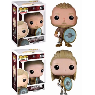 Funko Pop Vikings 178#Lagertha 177#ฟิกเกอร์ Ragnar Lothburok สําหรับตกแต่งบ้าน