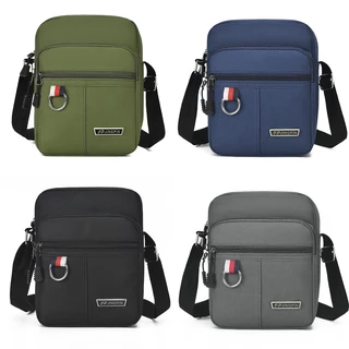 (w240)กระเป๋าสะพายข้างชายใบน้อยเท่ๆสูง20เซ็น 3ซิป แต่งห่วงเงิน vgetbag