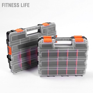 Fitness Life กล่องชิ้นส่วน PP Grid Design หนาช่องที่ถอดออกได้กล่องเก็บของการจำแนกประเภทที่มีเสถียรภาพ