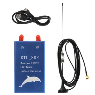 จูนเนอร์รับสัญญาณวิทยุ FM RR RTL2832U+R820T2 100KHz-1 7GHz UHF VHF HF RTL USB