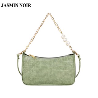 Jasmin NOIR กระเป๋าสะพายไหล่ กระเป๋าถือ ลายหนังจระเข้ มีสายโซ่คล้อง สําหรับสตรี