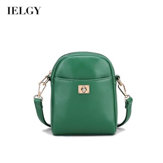 IELGY korean style fashion mini leather zipper messenger bag for women