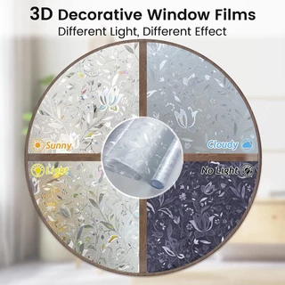 【ราคาต่อ2เมตร】ฟิล์มติดกระจก Glass sticker ฟิล์มสุญญากาศ ประตูกระจก สติกเกอร์กระจกหน้าต่าง 3D สติ๊กเกอร์ติดกระจก