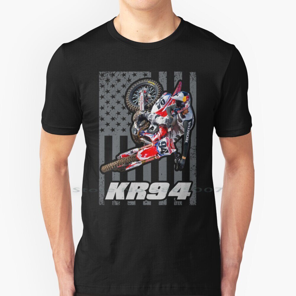 เสื้อยืดผ้าฝ้าย พิมพ์ลายธงอเมริกัน Ken Roczen Kr94 450 94 Usa Supercross 100 Ken Roczen Kr94 สําหรับวิบาก