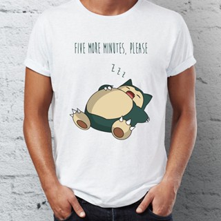 Mens T Shirt Featuring Snorlax Needs 5 More Minutes of Napping Pokemon Tee_07