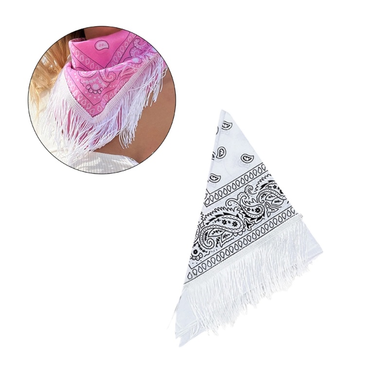 Miss* Fringes Bandana Scarf Western Cowboy Bandana Paisley Scarf Cowgirl Bandana