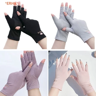 ERHK> 1 คู่ถุงมือป้องกันรังสียูวีถุงมือ UV Fingerless Nail Nail Art Tool ใหม่
