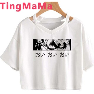 My Hero Academia Shoto Todoroki Bakugou Deku summer top female 2022 japanese harajuku clothes tshirt white t shirt_04