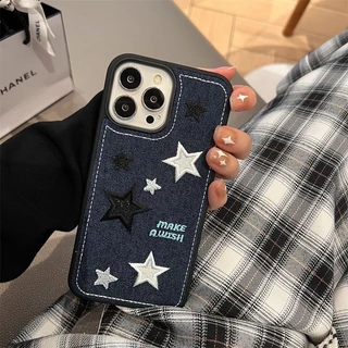 เคสโทรศัพท์มือถือ แบบแข็ง ปักลายดาว สําหรับ iPhone 13 13Pro 11 11Promax 13Promax 12 12Pro 12Promax 14 14Pro 14Promax 14plus