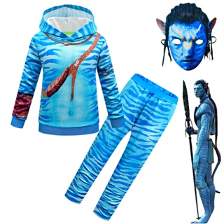 Avatar ชุดเสื้อกันหนาว ผ้าโพลีเอสเตอร์ + หน้ากากแจ็ค Sally เครื่องแต่งกายคอสเพลย์ สําหรับเด็ก