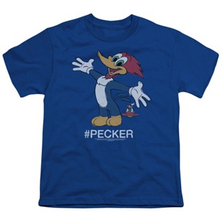 เสื้อยืด พิมพ์ลายการ์ตูน Woody Woodpecker Hashtag Woody สีฟ้า สําหรับเด็ก_03