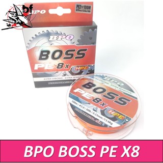 สายไดนีม่า BOSS X8 ขนาด100เมตร สายสีส้ม สายพีอีถัก9