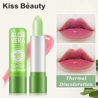 Kiss BEAUTY ลิปสติก ลิปบาล์ม ว่านหางจระเข้ เปลี่ยนสีตามอุณหภูมิ กันน้ํา ให้ความชุ่มชื้น ป้องกันการแตกหัก