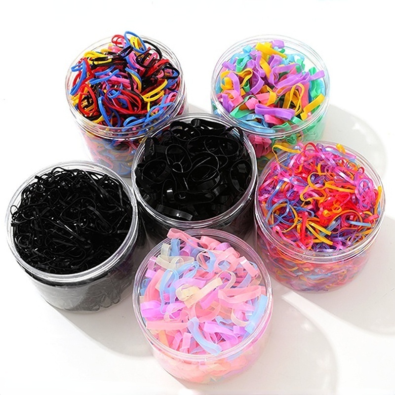 ยางรัดผม แบบยืดหยุ่นสูง แบบใช้แล้วทิ้ง สีดํา แบบเรียบง่าย สําหรับผู้หญิง - รูปที่ 3