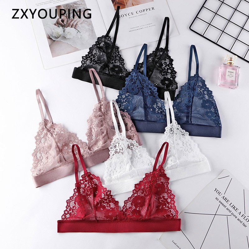 Zxyouping ผู้หญิง ฝรั่งเศส ชุดชั้นใน เซ็กซี่ ลูกไม้ ไร้สาย ชุดชั้นใน ไม่มีฟองน้ํา บาง ระบายอากาศ ท่อด้านบน S-L – โปรปัง