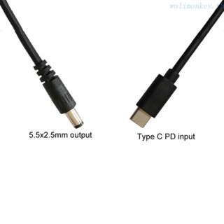 Wu อะแดปเตอร์เราเตอร์ USB C Type-C PD เป็น 12V 5.5x2.5 มม. ทนทาน สําหรับแล็ปท็อป