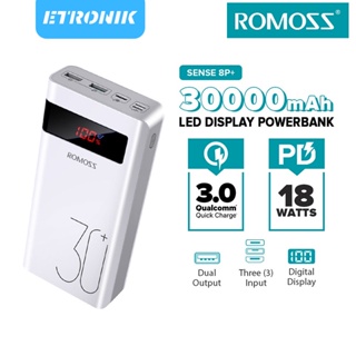 ETRONIK Romoss Sense 8P Plus 30000mAh พาวเวอร์แบงค์ Type C 18W พาวเวอร์แบงค์ชาร์จเร็วแบบสองทิศทาง