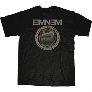 Qiuy5 [พร้อมส่ง] เสื้อยืดผ้าฝ้าย 100% พิมพ์ลาย Eminem Detroit Seal สําหรับผู้ชาย ไซซ์ XS-6XL